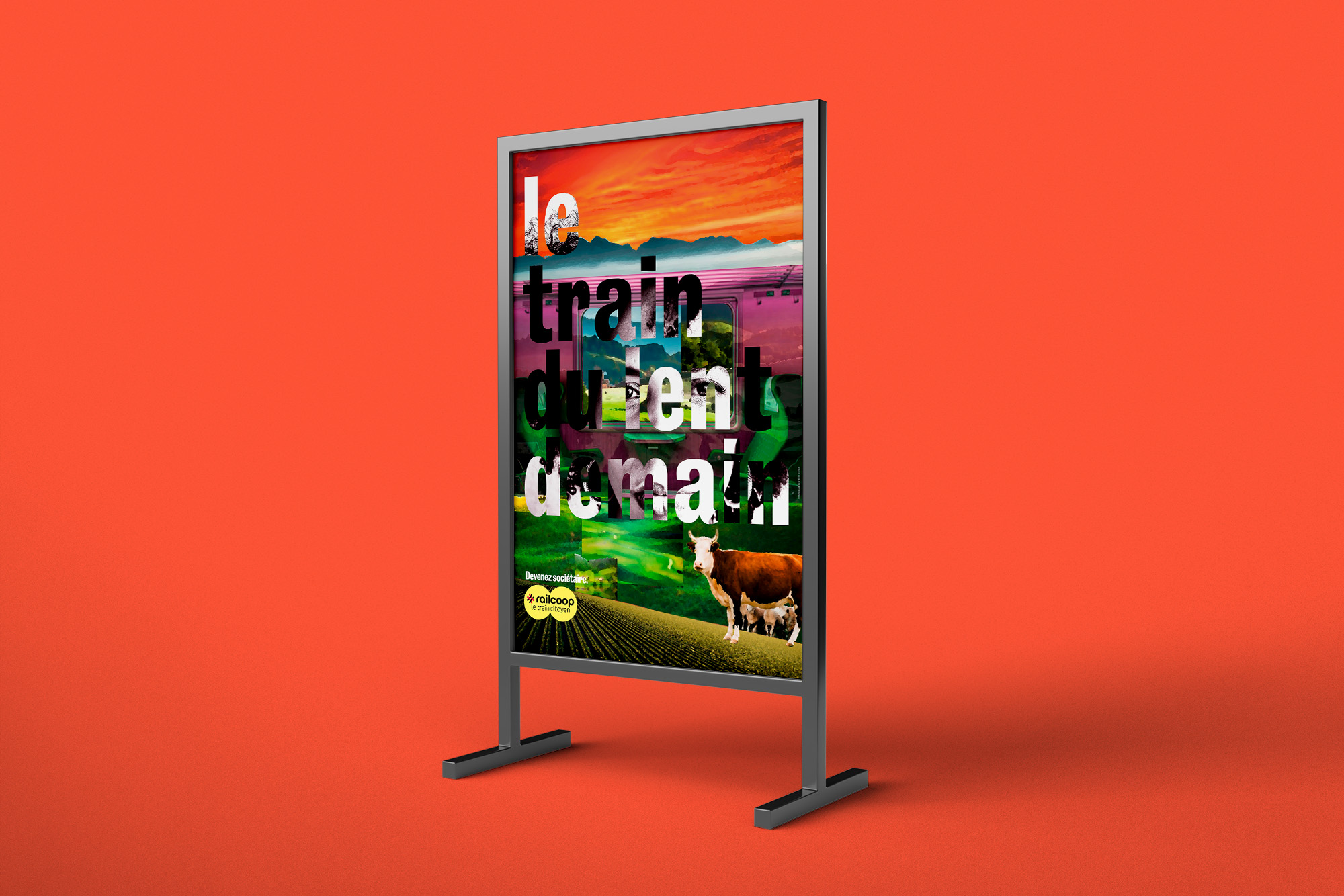 Affiche institutionnelle pour Railcoop